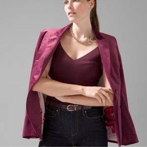 ❌SOLD❌NWT White House Black Market WHBM Velvet Editor Blazer Satin Floral Lining